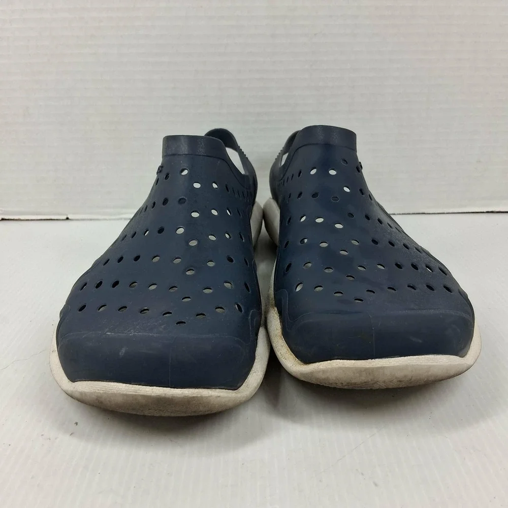 Crocs Swiftwater Mesh Deck Sandals Mens 8 Navy Blue White Water Shoes 203965